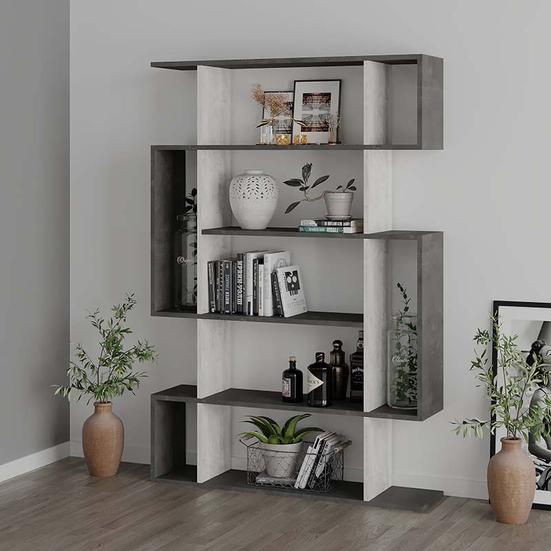 ROCKFORD BOOKCASE - RETRO GREY - ANCIENT WHITE