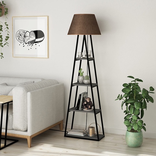 Agrı Floor Lamp - Anthracite - Brown