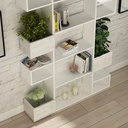 NOWRA BOOKCASE - WHITE-ANCIENT - WHITE