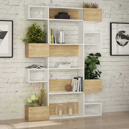 Orhangazi Bookcase - White - Oak