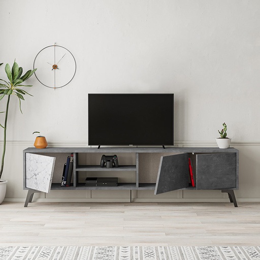 Patnos Tv Stand - Retro Grey - Carrara