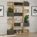 NOWRA BOOKCASE - OAK - ANTHRACITE