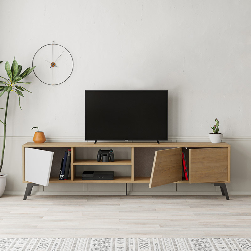 NORWOOD TV STAND - OAK - WHITE