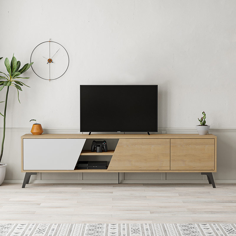 NORWOOD TV STAND - OAK - WHITE