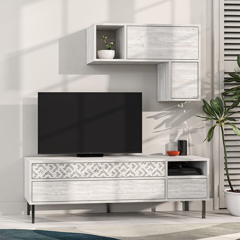 CRESTON TV UNIT - ANCIENT WHITE