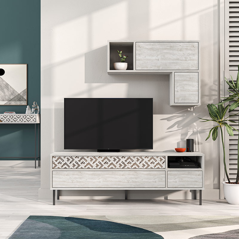 CRESTON TV UNIT - ANCIENT WHITE