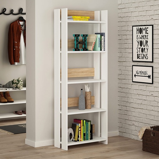 Tatvan Bookcase - White - Oak