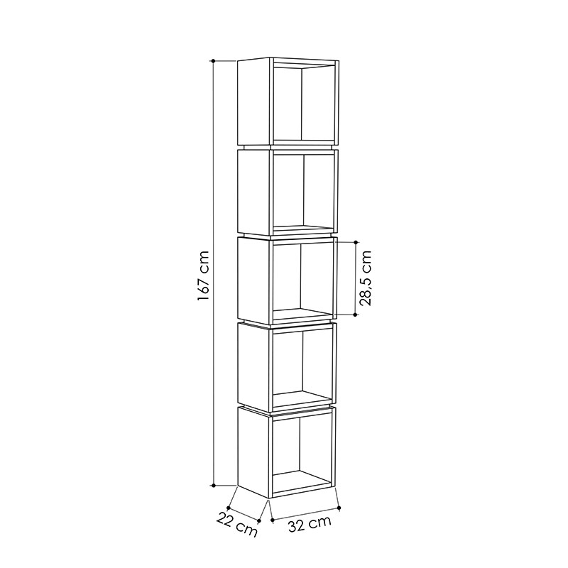 DUBBO BOOKCASE - WHITE - WHITE