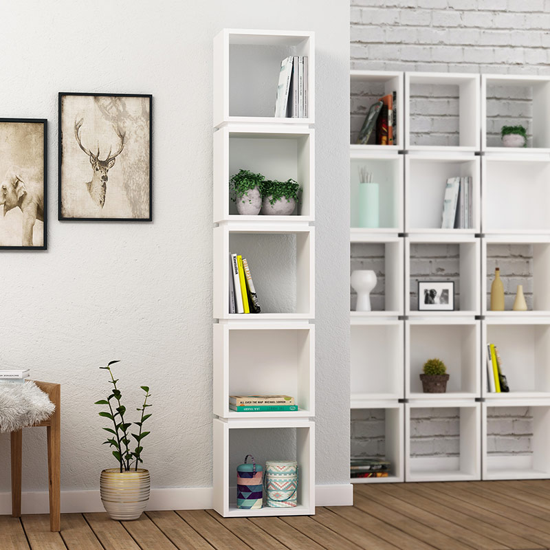 DUBBO BOOKCASE - WHITE - WHITE