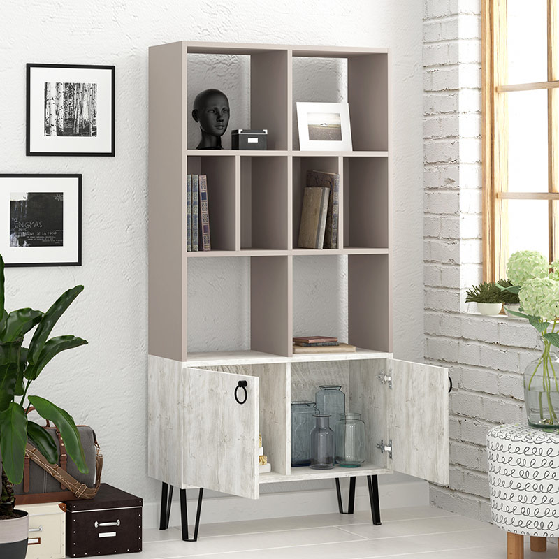 SALISBURY BOOKCASE - LIGHT MOCHA - ANCIENT WHITE