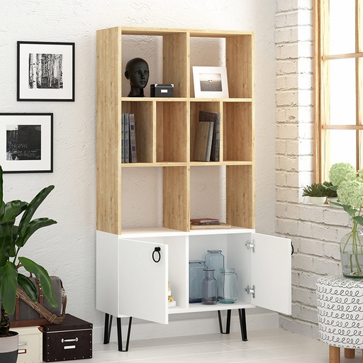 Payas Bookcase - Oak - White