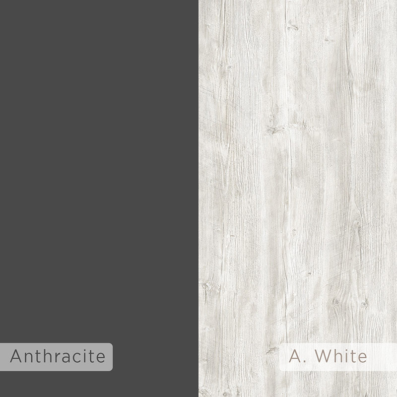ARMIDALE SHOE CABINET - ANCIENT WHITE - ANTHRACITE
