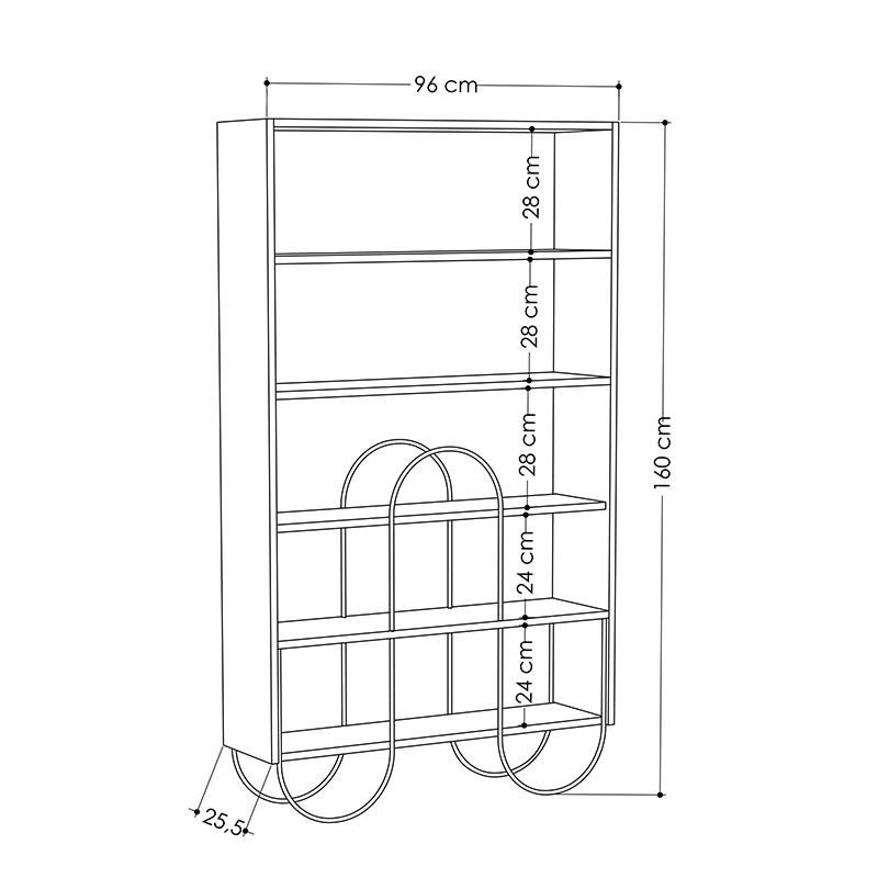 ARMIDALE BOOKCASE - WHITE