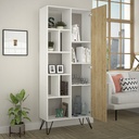 LONGBEACH BOOKCASE - WHITE - OAK