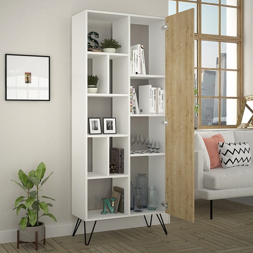 Polatlı Bookcase - White - Oak