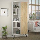 LONGBEACH BOOKCASE - WHITE - OAK