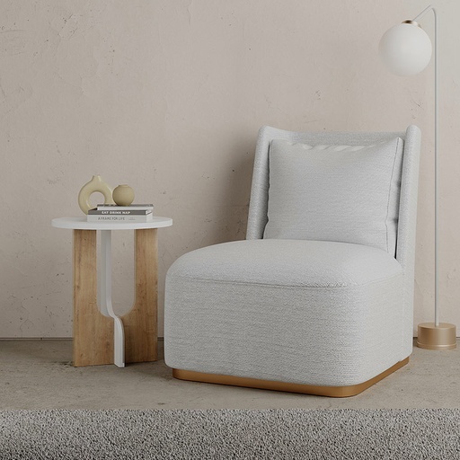 Antalya Side Table - White - Oak