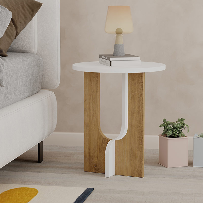 JOHNSTOWN SIDE TABLE - WHITE - OAK