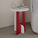 JOHNSTOWN SIDE TABLE - WHITE - BURGUNDY