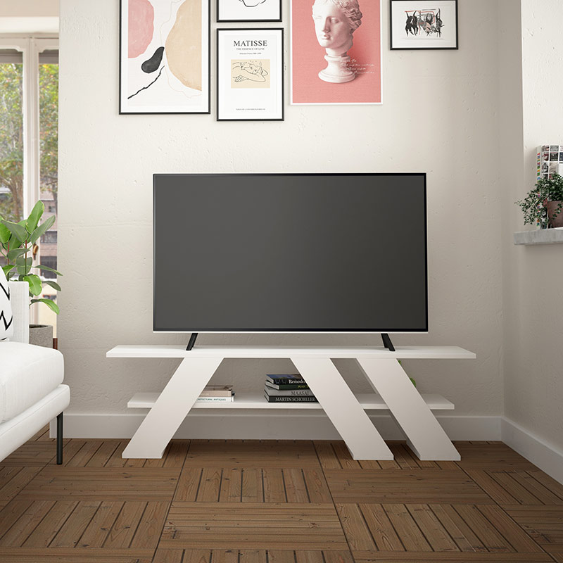 OBERLIN TV STAND - WHITE