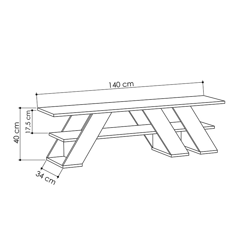 OBERLIN TV STAND - WHITE