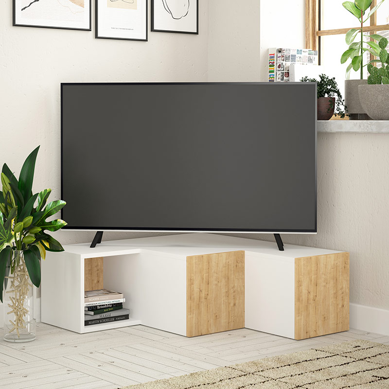 PROVO TV STAND - WHITE - OAK