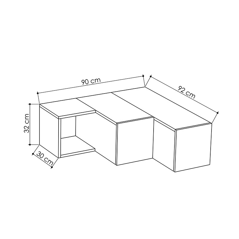 PROVO TV STAND - WHITE - OAK