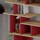 WICHITA BOOKCASE - OAK - BURGUNDY