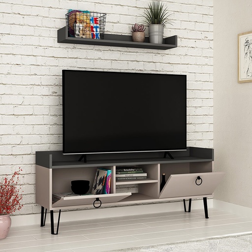 Tekirdag Tv Stand - Light Mocha - Anthracite