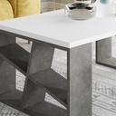 KENORA COFFEE TABLE - WHITE - RETRO GREY