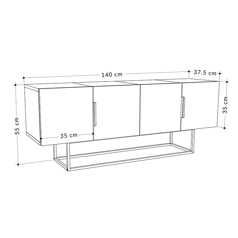 CANTON TV STAND - BENDIR - WHITE - BENDIR - CARRARA