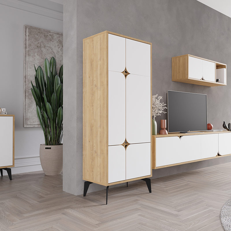 FINLAND MULTIPURPOSE CABINET - OAK - WHITE