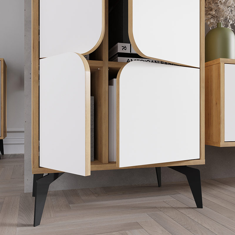 FINLAND MULTIPURPOSE CABINET - OAK - WHITE