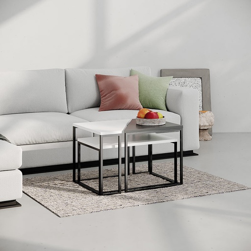 Bingol Coffee Table - White - Anthracite