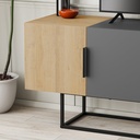 CANTON TV STAND - OAK - ANTHRACITE