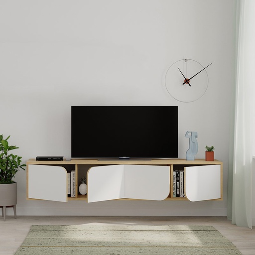 Yalova Tv Stand - Oak - White