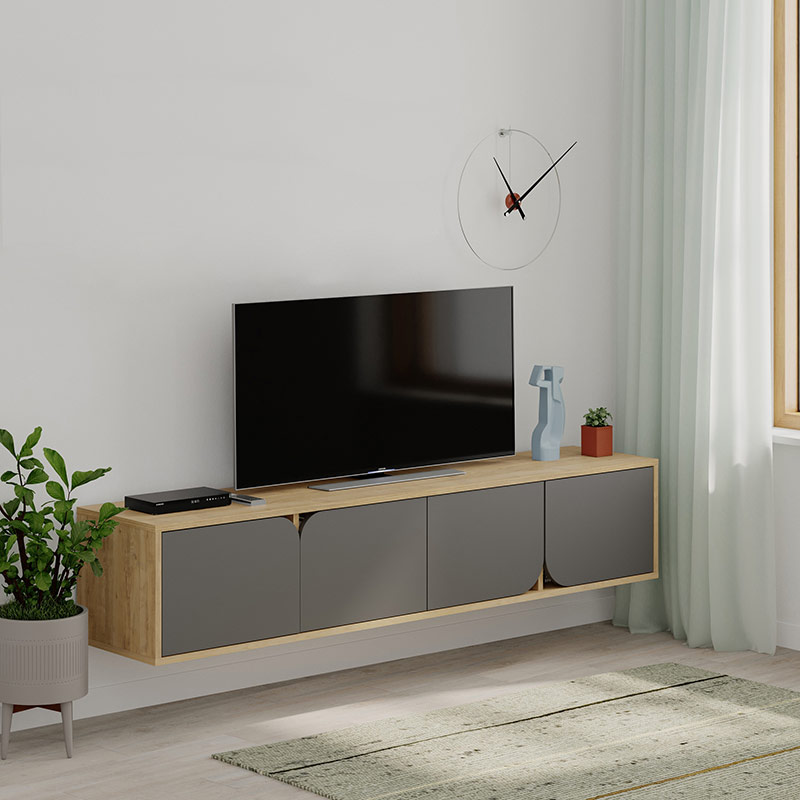 FINLAND TV STAND - OAK - ANTHRACITE