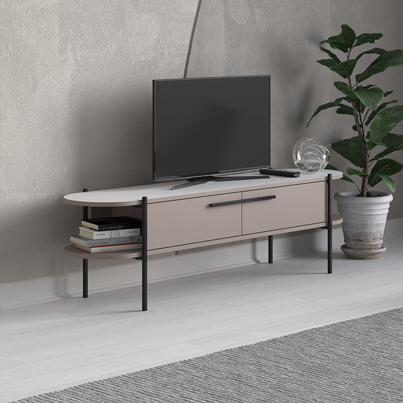 BENDIGO TV STAND - LIGHT MOCHA - WHITE