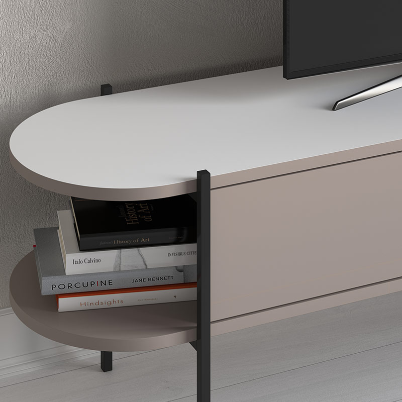 BENDIGO TV STAND - LIGHT MOCHA - WHITE