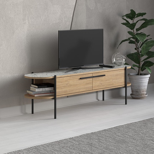 Diyarbakır Tv Stand - Oak - Carrara