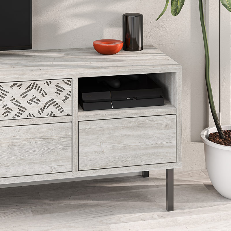 CRESTON TV STAND - ANCIENT WHITE