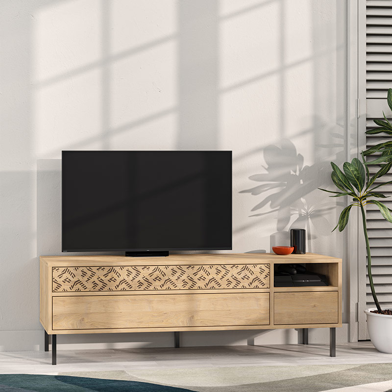 CRESTON TV STAND - OAK