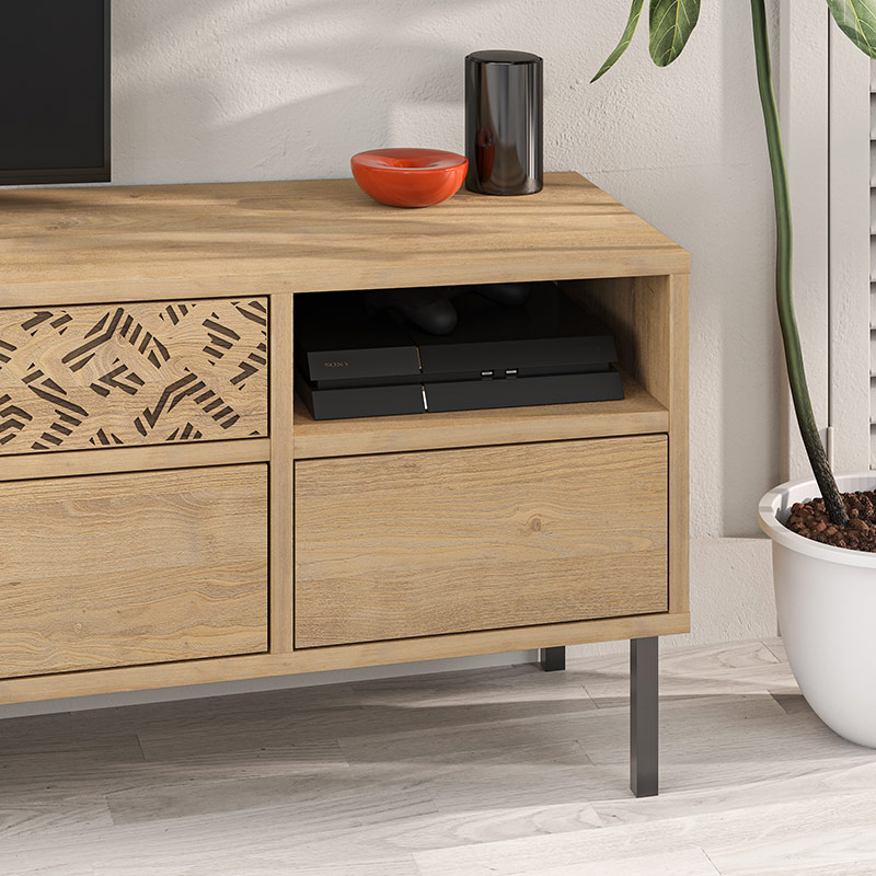 CRESTON TV STAND - OAK