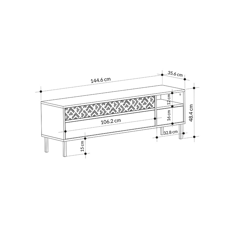 CRESTON TV STAND - OAK