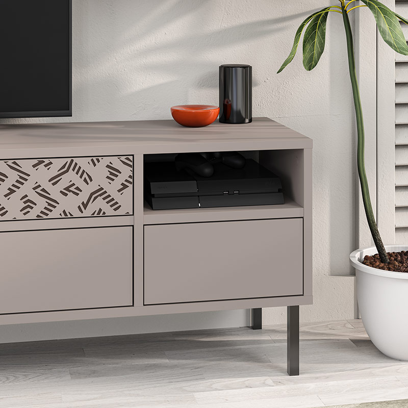 CRESTON TV STAND - LIGHT MOCHA