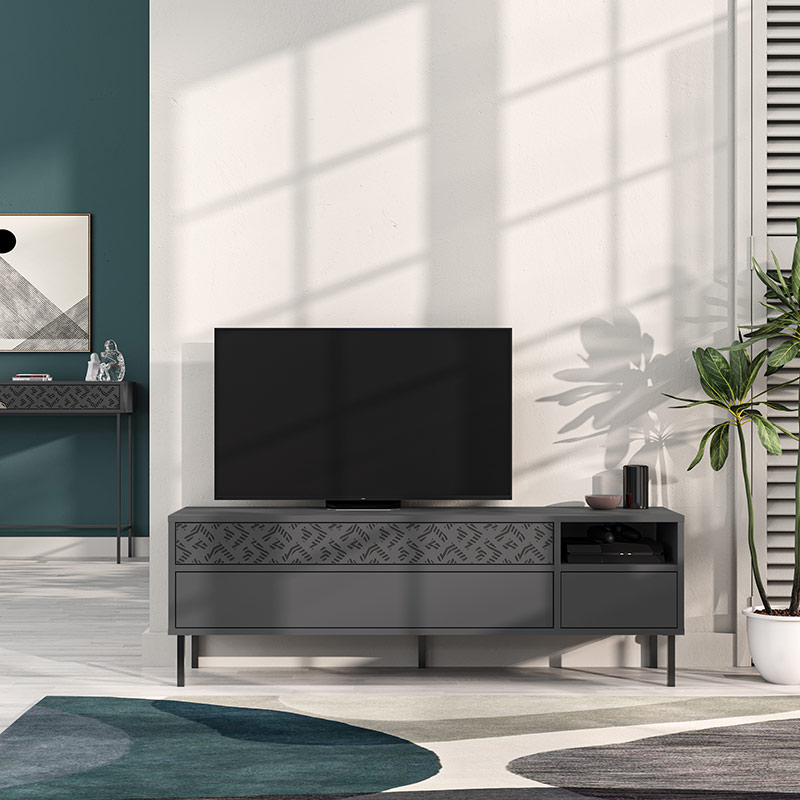 CRESTON TV STAND - ANTHRACITE