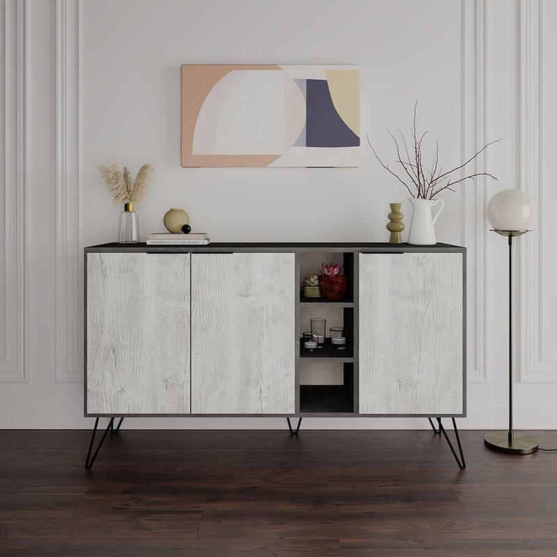 PASCAGOULA CONSOLE - RETRO GREY - ANCIENT WHITE