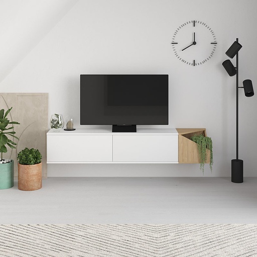 Mut Tv Stand - White - Oak