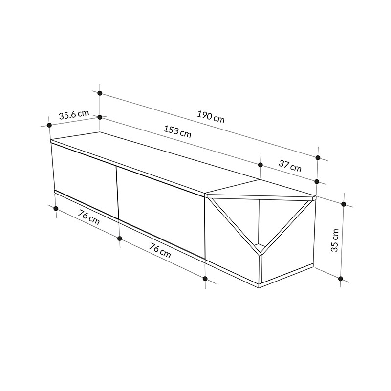 WILLIAMSBURG TV STAND - WHITE - LIGHT MOCHA