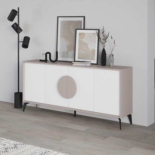 Aydin Console 180Cm - Light Mocha - White